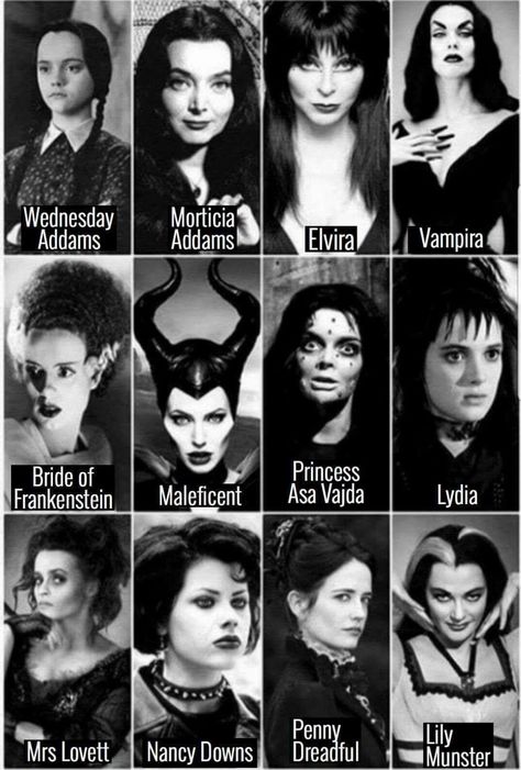 Addams Morticia, Nancy Downs, Mrs Lovett, Addams Familie, Lily Munster, Gomez And Morticia, Gothic Culture, Elvira Mistress Of The Dark, Goth Subculture