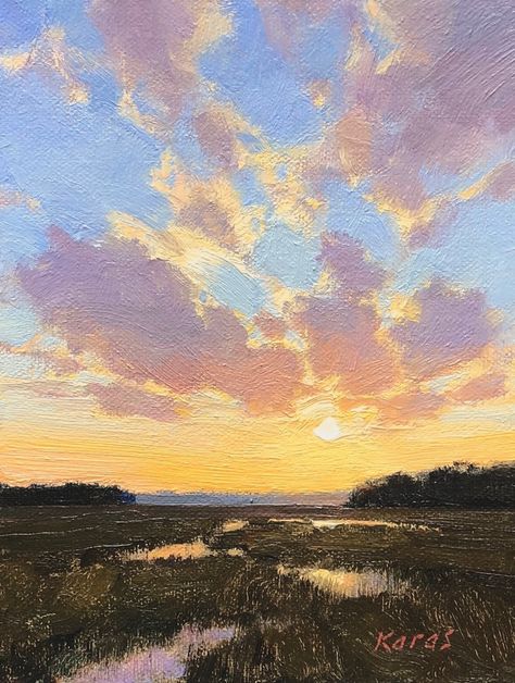 Red Landscape Art, Painting View Nature, View Art Painting, Red Sky Painting, Skies Painting, Red Piano, Sky Oil Painting, Sky Landscape Painting, Sky Paintings