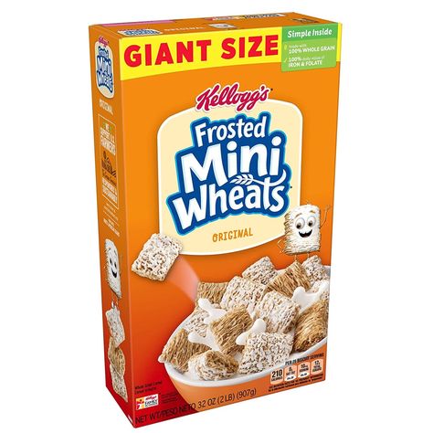 Frosted Mini Wheats, Low Fat Breakfast, Wheat Biscuits, Cereal Packaging, Mini Wheats, Kids Cereal, Source Of Fiber, Wheat Cereal, Homemade Trail Mix