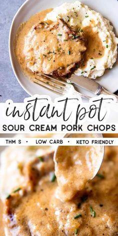 Instant Pot Sour Cream, Sour Cream Pork Chops, Dinners Low Carb, Pork Chops Smothered, Bourbon Steak, Juicy Pork Chops, Diner Recept, Resep Diet, Instant Pot Pork