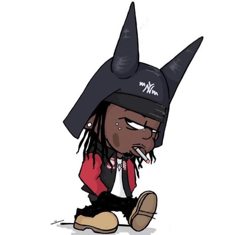 Playboi carti Playboi Carti Tattoo Ideas, Playboi Carti Drawing, Carti Drawing, Rapper Cartoon, Sir Cartier, Adventure Time Crossover, Cash Carti, Pixel Characters, Best Rapper Alive