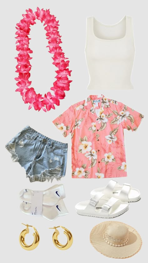 Football Themes - Hawaiian/Tropical/Beach - #fridaynightlights #hawaiivibes Hawian Outfits, Hawaiian Themed Outfits, Football Season Outfits, Preppy Vsco Outfits, Football Game Outfit Highschool, Tropical Outfits, Spirit Week Outfits, Dress Down Day, Tropical Outfit