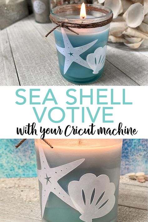 Coastal Lights, Diy Driftwood, Beach Themed Crafts, Ocean Springs, Party Crafts, Wedding Shower Decorations, Summer Craft, Cricut Christmas, Votive Candle Holder