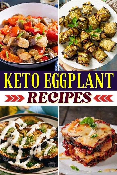 Try these keto eggplant recipes for healthy, low-carb dinners! From classic eggplant parmesan to lasagna, you'll flip for these easy dishes. Eggplant Keto Recipes, Keto Eggplant Recipes, Low Carb Eggplant Recipes, Eggplant Bites, Oven Baked Eggplant, Eggplant Recipes Healthy, Keto Eggplant, Roasted Eggplant Dip, Alpha Gal