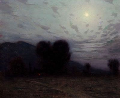 Birge (Lovell Birge) Harrison  (1854 - 1929 Interesting Landscapes, Tonalist Paintings, Moon Paintings, Moonlit Landscape, Night Scenes, Landscape Art Print, Evening Light, Good Night Moon, Sky Painting