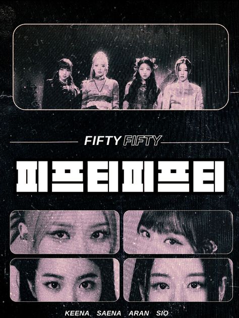 Fifty Fifty Poster, Kpop Edit Inspiration, Mystic Logo, Gfx Design, Graphic Design Cards, Minimalist Icons, Fifty Fifty, Pop Posters, Editing Inspiration