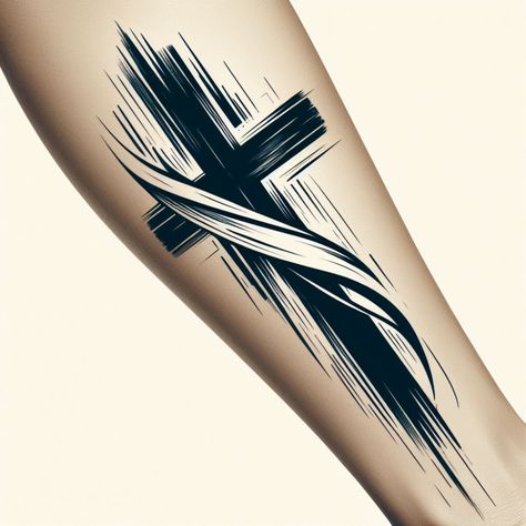 Image Creator Cross Arm Tattoo For Men, 3 Cross Tattoos For Men, 3 Crosses Tattoo Design, Ken Tattoo, Cross Tattoo Designs For Men, Cross Tattoos For Men, Christian Cross Tattoos, Piston Tattoo, Brown Tattoo Ink