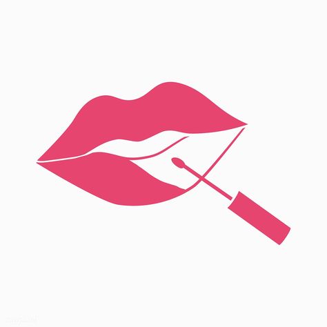 Liquid lipstick application vector | free image by rawpixel.com Liptint Logo Template, Lips Logo Branding, Liptint Logo Design Ideas, Lipstick Logo Design, Beauty Store Logo, Icon Makeup, Makeup Png, Greenscreen Ideas, Shop Quotes