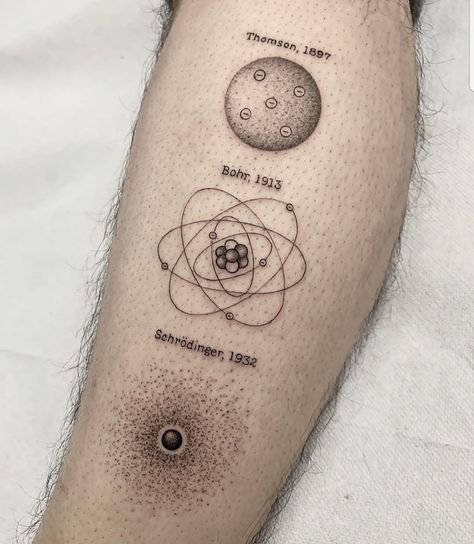 Vegetarian Tattoo, Physics Tattoos, Scientific Tattoo, Atom Tattoo, Chemistry Tattoo, Astronomy Tattoo, Atom Model, Science Tattoo, Science Tattoos