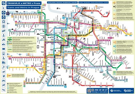 Prague metro and tram map Prague Tourist Map, Bus Route Map, Prague Map, Prague Guide, Bus Map, Transport Map, Abandoned Hotels, Transit Map, Prague City