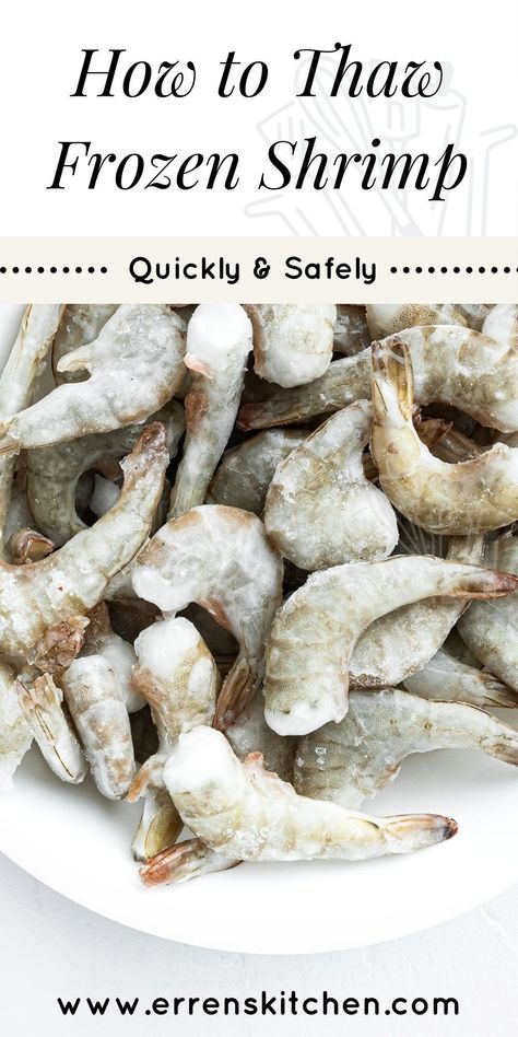 Whether you need them for dinner in a hurry or you’re planning a meal for tomorrow, find out how to thaw frozen shrimp properly and safely. Thaw Frozen Shrimp, Shrimp For Dinner, Shrimp In The Oven, Frozen Cooked Shrimp, Coconut Curry Shrimp, Easy Shrimp Scampi, How To Make Shrimp, Clam Sauce, Curry Shrimp