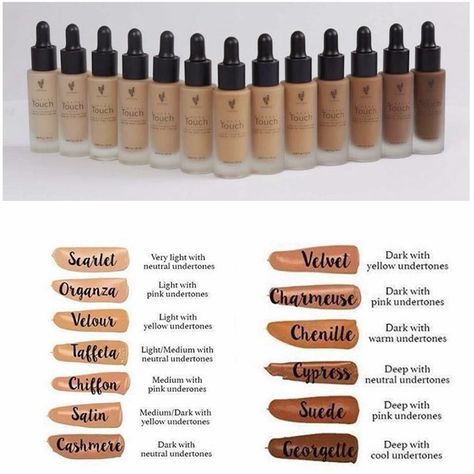 Younique Touch Mineral Liquid Foundation Shade guideline chart Makeup Undertones, Younique Marketing, Younique Foundation, Younique Party, Younique Business, Skin Tone Makeup, Younique Beauty, Younique Products, Foundation Shade