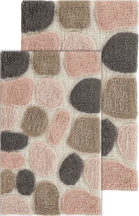 PRICES MAY VARY. Cotton 21x34 in. & 24x40 in. Pebbles bath rug Set Elegant amethyst color with Pebble pattern This rug Weighs around 4. 87 lbs Pile Height of this rug is 0. 6 inches Product Note : Rugs may contain temporary creases upon arrival, allow time for creases to flatten and settle Bathroom Color Schemes, Bathroom Rugs And Mats, Bathroom Color, Cotton Bath Rug, Bath Rugs Sets, Beautiful Color Combinations, Rug Sets, Bath Decor, Tufted Rug