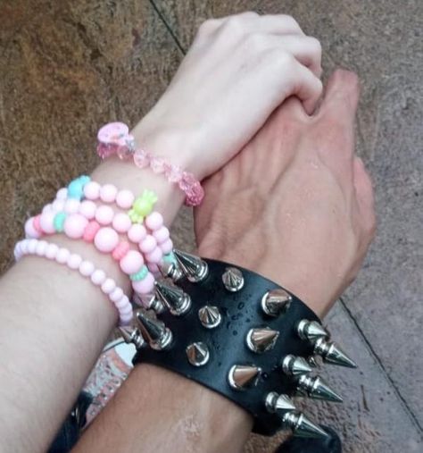 Rocker GF And BF Hands | Rocker GF and BF Hands | Know Your Meme Happy Happy Happy, Opposites Attract, Love Bugs, Couple Aesthetic, Up Girl, Couple Goals, Rocker, We Heart It, Beaded Bracelets