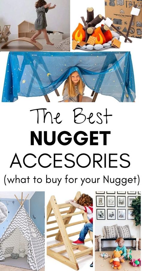 Nugget Couch Accessories: Here are our picks for the best Nugget accessories that will really enhance playtime with the Nugget! Check it out. Nugget Couch Accessories, Nugget Accessories, Nugget Couch Obstacle Course, Nugget Activities, Fort Accessories, Nugget Couch Ideas, Nugget Creations, Nugget Configurations, Nugget Ideas