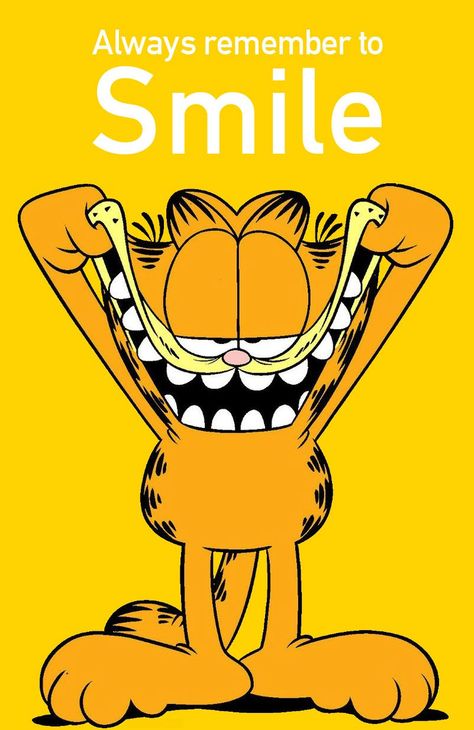 I never get tired of smiling! It’s just something that I do! Garfield Quotes, Remember To Smile, Garfield Wallpaper, Garfield Pictures, Garfield Cartoon, Garfield Cat, Garfield Comics, 동화 삽화, Garfield And Odie