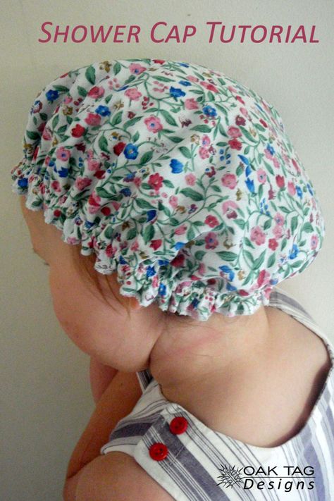 Shower Cap Tutorial Shower Cap Pattern, Diy Shower Cap, Sewing Classes For Beginners, Diy Baby Headbands, Sewing To Sell, Diy Shower, Shower Caps, Small Sewing, Small Sewing Projects