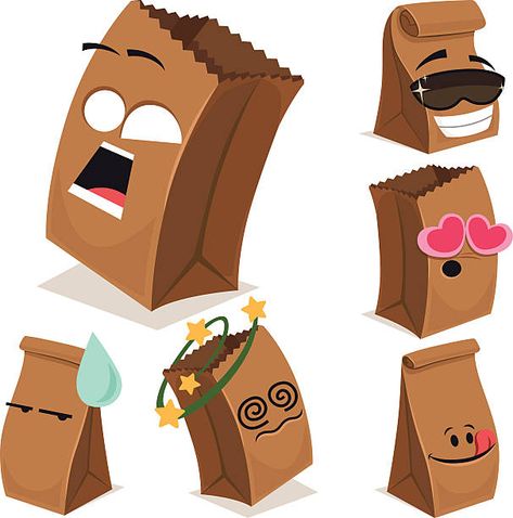 Paper Bag Cartoon Set A Geometric Shapes Drawing, Paper Cartoon, Paper Bag Design, Cartoon Paper, Hip Hop Artwork, Bag Illustration, Cartoon Clip, Bag Cartoon, Cartoon Bag