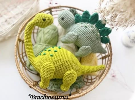 Beginner Haken, Crochet Dinosaurs, Crochet Dinosaur Patterns, Crochet Dinosaur, Dinosaur Pattern, Dinosaur Toys, Crochet Kit, Amigurumi Free Pattern, Crochet Patterns Amigurumi