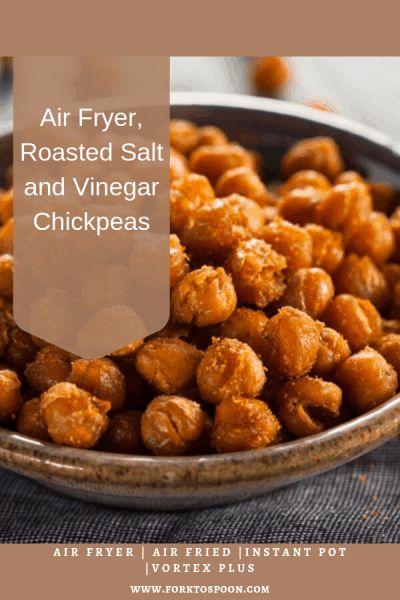 Air Fryer, Roasted Salt and Vinegar Chickpeas - Fork To Spoon Air Fryer Chickpeas, Flavored Chickpeas, Chickpeas Roasted, Dinners Easy, Salt And Vinegar, Spiced Chickpeas, Dry Chickpeas, Crunchy Snack, Chickpea Recipes