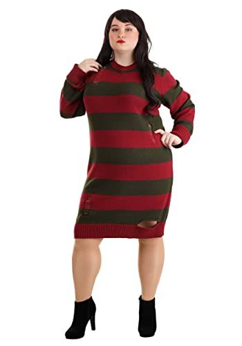 Freddy Krueger Costume Women, Horror Movie Cosplay, Freddy Krueger Costume, Horror Movie Costumes, Movie Cosplay, Horror Series, Plus Size Costume, Costume For Women, Striped Sweater Dress