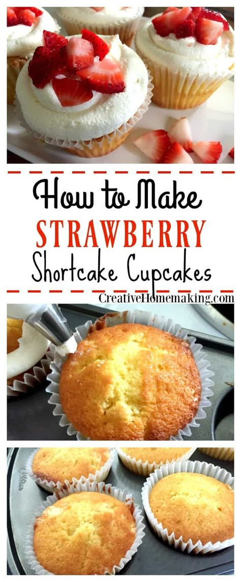 Strawberry Shortcake Cupcakes, Shortcake Cupcakes, Cupcakes Strawberry, Strawberry Shortcake Cupcake, Savory Cakes, Strawberry Shortcake Recipes, Shortcake Recipe, Strawberry Party, Salty Cake