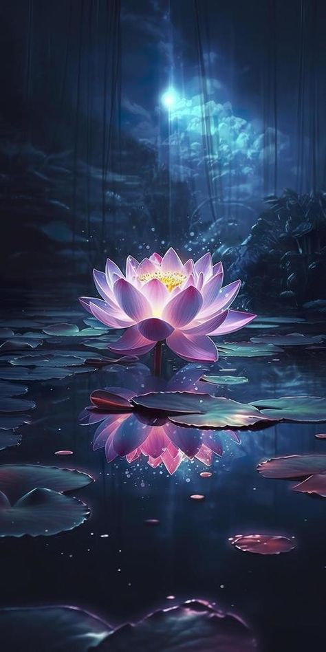 The background starlight is shining brightly, a pink lotus is in full bloom, crystal clear and picky, the heart of the flower is like a firefly shining, generat ai Meditation Art Spirituality, Lantern Wallpaper, Lotus Flower Wallpaper, Beautiful Screensavers, Arte Yoga, Lotus Flower Art, Lotus Art, Iphone Wallpaper Sky, Wallpaper Earth