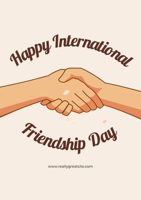 International Day Of Friendship, Friendship Poster, International Friendship Day, International Day, Movie Releases, Professional Templates, Custom Posters, Poster Template