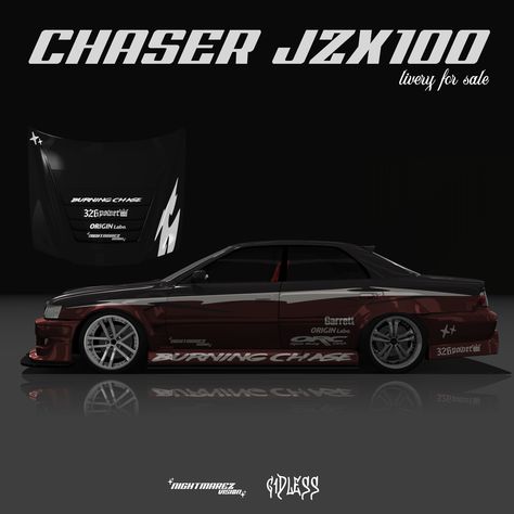 New livery design for sale! Toyota Chaser Jzx100, Chaser Jzx100, Livery Design, Car Wrap Design, Car Wrap, Cool Cars, Toyota, Vinyl, Cars