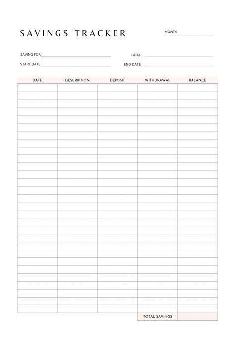 Looking for a perfect saving tracker template to kick start your saving goal? This printable saving tracker is designed with simplicity in mind to help inspire you to start saving. It features relevant information from date, description, deposit, withdrawal and balance to get you started. Click to shop this saving printable and browse through other finance planner to start your journey! Saving Tracker Printable Free, Money Saving Template, Saving Money Weekly, Savings Tracker Template, Saving Template, Budget Planner Ideas, Money Saving Tracker, Journaling Templates, Travel Budget Planner