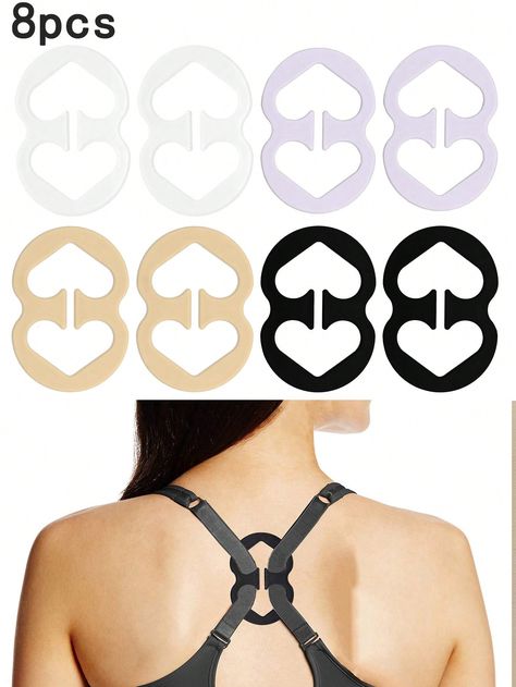 8pcs Bra Strap Clips,Invisible Bra Clasp,Women's Bra Straps Holder,Anti-Slip Buckles Conceal Straps,Back Conceal Straps (Black, White, Beige, Clear)I discovered amazing products on SHEIN.com, come check them out! Bra Strap Clip, Bra Strap Holder, Invisible Bra, Bra Strap, Womens Bras, Bra Straps, Crafts Sewing, White Beige, Amazing Products