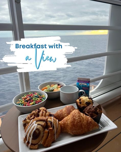 🚢✨ Did you know you can have breakfast with a view on a Disney Cruise Line cruise? Wake up, open your curtains, see the ocean’s endless blue horizon and prepare to enjoy a delicious breakfast on your balcony. Room service on Disney Cruise Line is a great way to wake up and start your day off right. Whether you're craving some delicious pastries like cinnamon buns and croissants or a healthier option like a fruit platter, it’s all delivered straight to your room. 🥐 Perfect for those morning... Cruise Breakfast, Breakfast With A View, Ways To Wake Up, Fruit Platter, Cruise Line, Delicious Breakfast, Cinnamon Buns, Disney Cruise Line, Disney Cruise