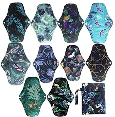 10PCS 10 Inch Regular Reusable Washable Charcoal Bamboo Cloth Mama Menstrual Sanitary Pad+1PC Wet Bag (NMC10-10-001): Amazon.ca: Baby Reusable Pads, Cloth Menstrual Pad, Mama Cloth, Reusable Pad, Menstrual Pads, Sanitary Napkin, Sanitary Pads, Feminine Hygiene, Bamboo Charcoal