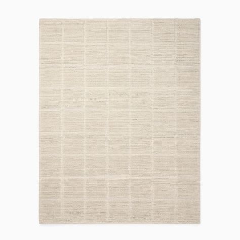 Lumini Grid Easy Care Rug | West Elm (US) Grid Rug, West Elm Kids, All Modern Rugs, Solid Color Rug, Solid Rugs, Canopy Bed, Kitchen Mirror, Grid Pattern, Neutral Rugs