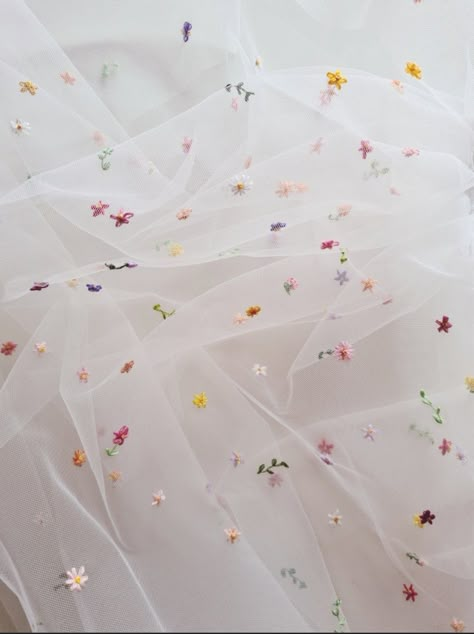 Embroidered Veil, Veil Floral, Floral Veil, Flower Veil, Colourful Flowers, Illusion Tulle, Future Wedding Plans, 자수 디자인, Embroidered Wedding