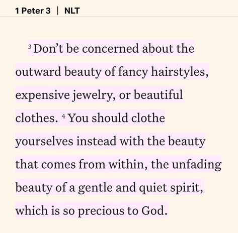 So many people are only focused on appearance of the outside but God sees the true beauty with the vitures within you. #jesus #verse #god #godisgood #beauty #christian #bible Pinterest Widget, 1 Peter 3, Peter 3, But God, Prayer Verses, Fancy Hairstyles, 1 Peter, So Many People, Open Book