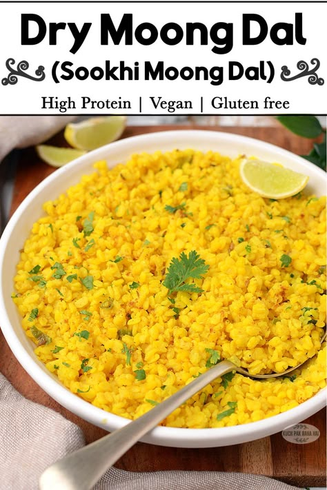 Dry Moong Dal (Sookhi Moong Dal Recipe) Dry Moong Dal Recipe, Split Moong Dal Recipe, Mong Dal Recipes, Yellow Moong Dal Recipe, Moong Dal Recipe Indian, Moong Dal Khichdi, African Meals, Moong Dal Recipe, Paratha Recipes