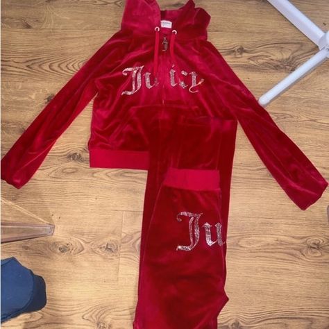 Women’s red juicy couture tracksuit Red Juicy Couture Tracksuit, Red Juicy Couture, Juicy Jacket, Short Sleeve Denim Jumpsuit, Juicy Tracksuit, Velour Jumpsuit, Terry Cloth Romper, Terry Romper, Juicy Couture Tracksuit