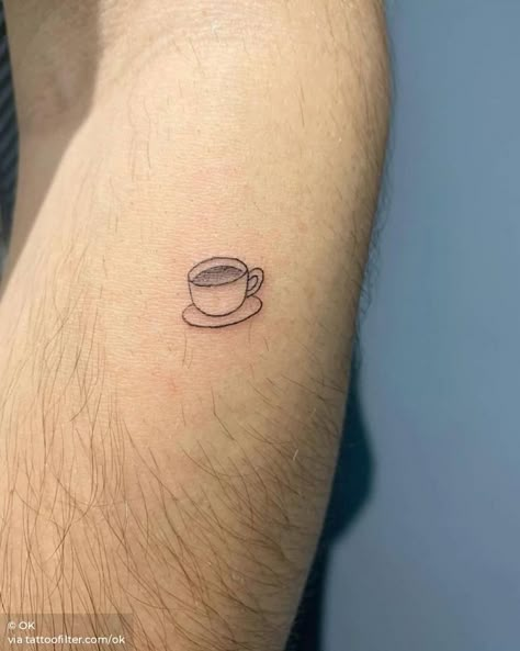 Coffee cup. Espresso Cup Tattoo, Cup Of Coffee Tattoo, Espresso Tattoo, Coffee Tattoo Minimalist, Tattoo Coffee Cup, Cup Of Tea Tattoo, Coffee Mug Tattoo, Mums Tattoo, Mug Tattoo