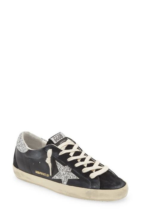 Women's Designer Sneakers | Nordstrom Golden Goose Sneakers Black, Womens Glitter Sneakers, Black Golden Goose, Stockholm Shoes, Golden Goose Black, Office Sneakers, Alexander Mcqueen Oversized Sneaker, Designer Shoes Sneakers, Top Sneakers Women