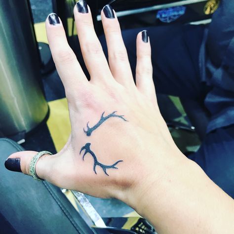 Antler hand tattoo Antler Hand Tattoo, Antler Tattoos For Women, Shed Tattoo, Kendall Tattoo, Deer Antler Tattoo, Dear Antlers, Antler Tattoos, Antler Tattoo, Tattoo 2024