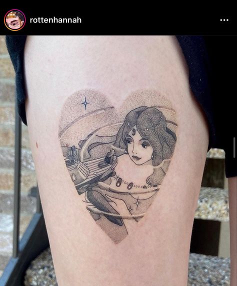 Ponyo's Mom Tattoo, Post It Tattoo, Ponyo Jellyfish Tattoo, Ponyo Mother, Ponyo Mom, Ponyo Tattoo, Tattoo Movie, Ghibli Tattoos, Ghibli Tattoo