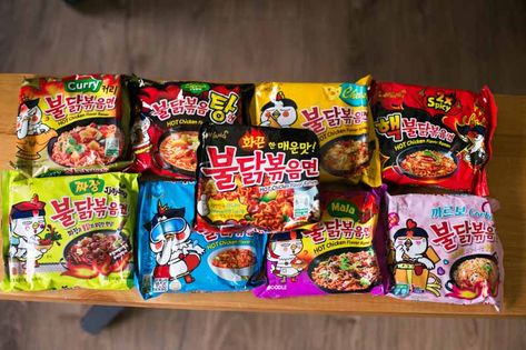 Korean Ramen Noodles, Korean Spicy Noodles, Samyang Food, Korean Ramen, Easy Korean Recipes, Bighit Entertainment, Spicy Fried Chicken, Korean Noodles, Tastemade Recipes