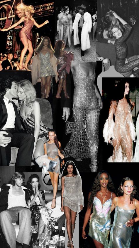 Studio 54 Celebrities, Elegant Disco Outfit, 70s Dinner Party Outfit, Nye Glam Outfit, 70s Glam Dress, 70s Nye Outfit, Authentic Disco Fashion, Classy Disco Outfit, Disco Funk Outfit