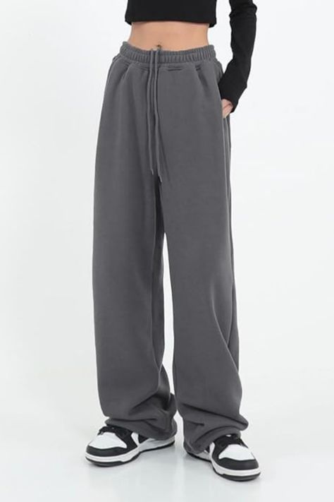 Experience the perfect blend of style and comfort with Women's Wide Leg Sweatpants. These casual, loose-fitting yoga pants are the epitome of cozy chic. Embrace the laid-back vibes with the comfy lounge joggers, featuring a trendy wide leg design for a touch of flair. Complete with convenient pockets, these baggy sweatpants redefine casual elegance. Elevate your relaxation game and stay on-trend effortlessly! 💖👖 #SweatPantsForWomen #WideLegSweatpants #CasualChic #ComfyLounge #JoggersFashion Sweatpants No Cuff, Aesthetic Sweatpants, Wide Leg Sweat Pants, Baggy Sweats, Bday Gifts, Pants Comfy, Work Fits, Baggy Sweatpants, Comfy Lounge