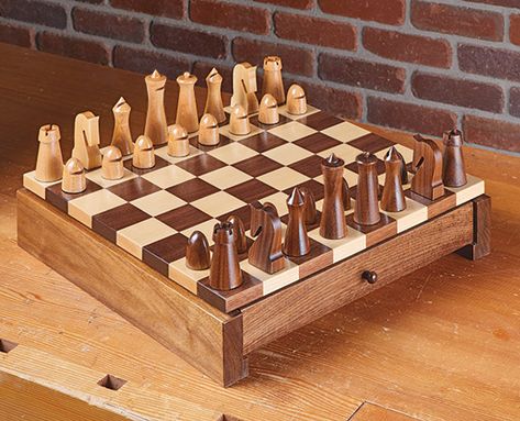 Chess Board | Woodworking Project | Woodsmith Plans 4h Fair, Chess Board Table, Drill Press Stand, Woodsmith Plans, Wood Chess Board, Chess Boxing, Wood Chess Set, Board Table, Woodworking Project Plans