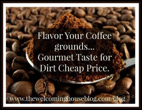 Diy Flavored Coffee Grounds, Flavored Coffee Grounds, Ground Coffee Recipes, Diy Flavored Coffee, Kentucky Hot Brown Sandwich, Flavored Coffee Recipes, Homemade Coffee Creamer Recipe, Peppermint Mocha Recipe, Homemade Coffee Syrup