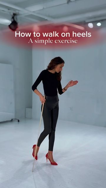 Olga Kuznetcova Elegance Coach on Instagram: "Online course how to walk on heels out now Doing this will perfect your walk Slide the foot slowly by the other leg and put heel first and then toe. This will give you an understanding of how to hold your balance and actually walk on heels 👠 Try it out! #elegance #elegancecoach #eleganceny" How To Walk In Heels For Beginners, Walking In Heels, How To Walk, Online Course, Walk On, Try It, Walk In, Online Courses, Vision Board