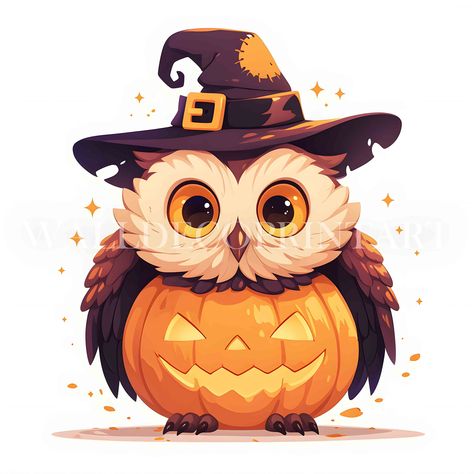 𝗗𝗲𝘀𝗰𝗿𝗶𝗽𝘁𝗶𝗼𝗻: Introducing the Cute Halloween Owl and Pumpkin Clipart Bundle, a beautiful collection of 10 high-quality watercolor JPGs that are perfect for your digital crafting projects. Each image has a minimum size of 4096 x 4096 pixels (300 DPI) and is on a solid mostly white background. This set of images includes exclusive artwork that you won't find anywhere else, making it unique and special.  Guaranteed hit this Halloween! Don't miss out on the cutest Halloween Owl and pumpkin Pumpkin Owl, Journal October, Owl Halloween, Watercolor Mixed Media, Fall Ornaments, Halloween Owl, Pumpkin Clipart, Holiday Halloween, Lawn Ornaments