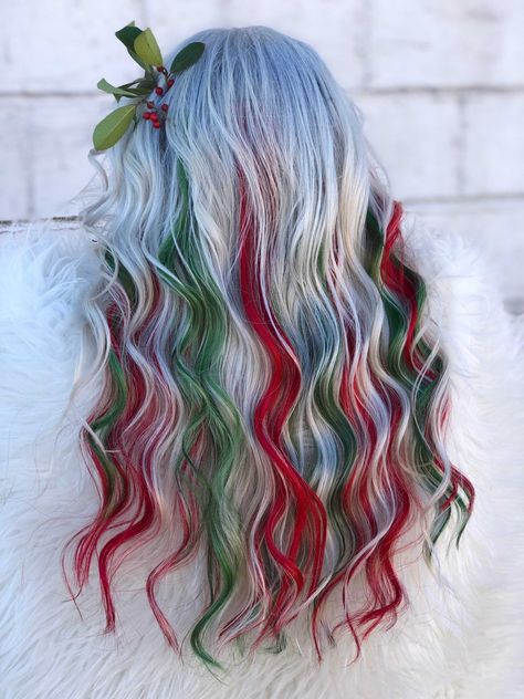 Holiday Hair Color, Hair Color Styles, Hair Rainbow, Pulp Riot Hair Color, Hair Colorful, Colored Hair Tips, Pulp Riot Hair, Pulp Riot, Christmas Hairstyles